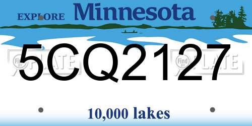 5CQ2127 Minnesota License Plate