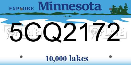 5CQ2172 Minnesota License Plate