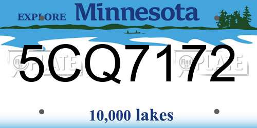 5CQ7172 Minnesota License Plate