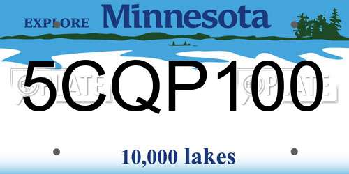 5CQP100 Minnesota License Plate