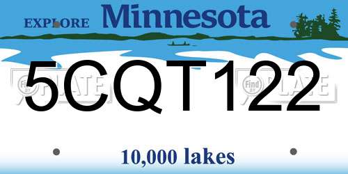 5CQT122 Minnesota License Plate