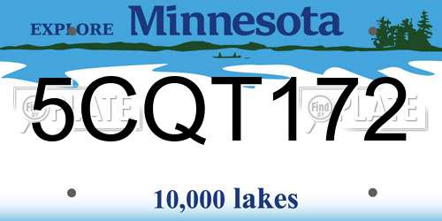 5CQT172 Minnesota License Plate