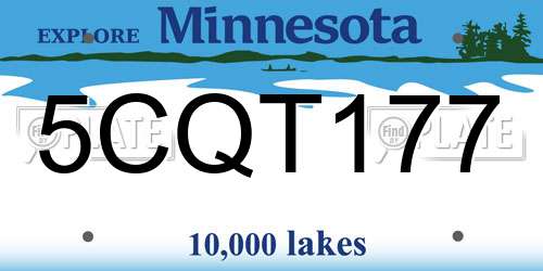 5CQT177 Minnesota License Plate