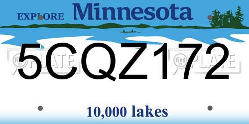 5CQZ172 Minnesota License Plate