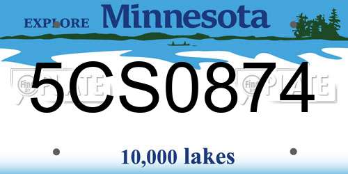 5CS0874 Minnesota License Plate
