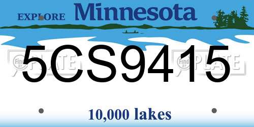 5CS9415 Minnesota License Plate