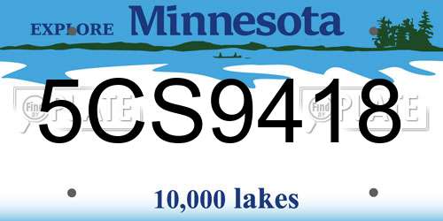 5CS9418 Minnesota License Plate