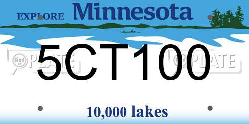 5CT100 Minnesota License Plate