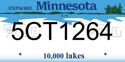 5CT1264 Minnesota License Plate