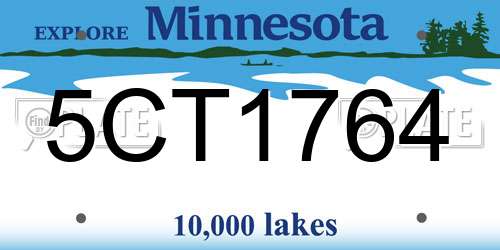 5CT1764 Minnesota License Plate