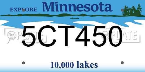 5CT450 Minnesota License Plate