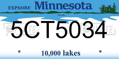 5CT5034 Minnesota License Plate