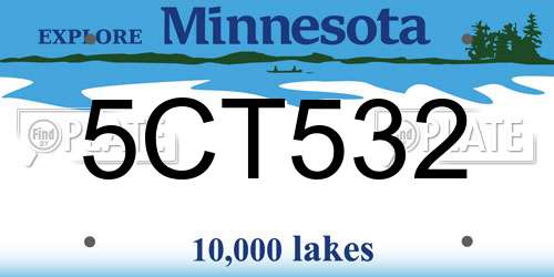 5CT532 Minnesota License Plate