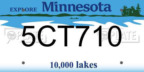 5CT710 Minnesota License Plate