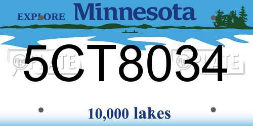 5CT8034 Minnesota License Plate