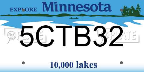 5CTB32 Minnesota License Plate