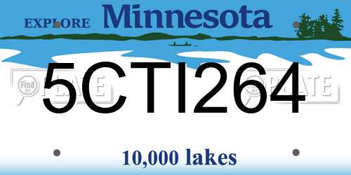 5CTI264 Minnesota License Plate
