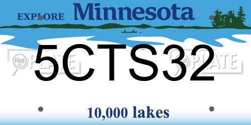 5CTS32 Minnesota License Plate
