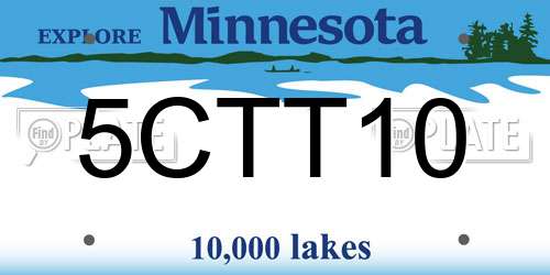 5CTT10 Minnesota License Plate