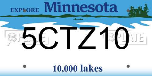 5CTZ10 Minnesota License Plate