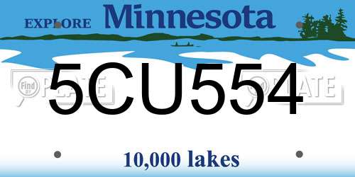 5CU554 Minnesota License Plate