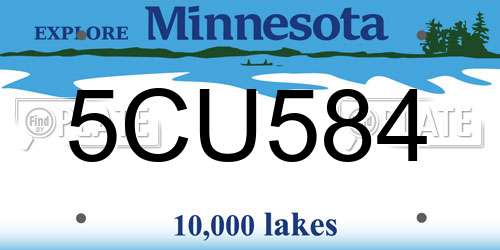 5CU584 Minnesota License Plate
