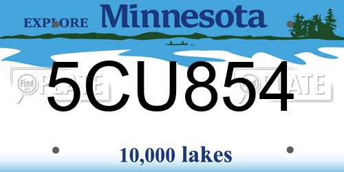 5CU854 Minnesota License Plate