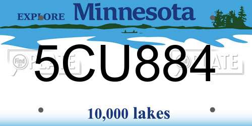 5CU884 Minnesota License Plate