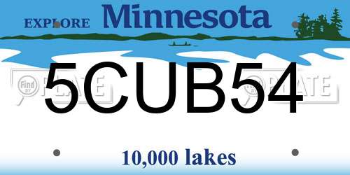5CUB54 Minnesota License Plate