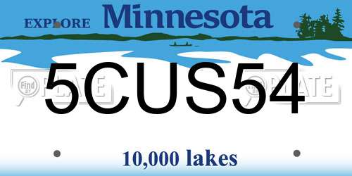 5CUS54 Minnesota License Plate