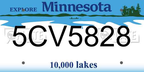 5CV5828 Minnesota License Plate