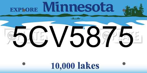 5CV5875 Minnesota License Plate