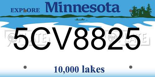 5CV8825 Minnesota License Plate