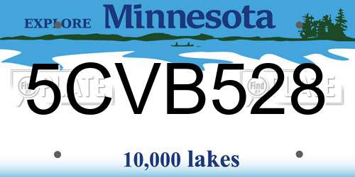 5CVB528 Minnesota License Plate