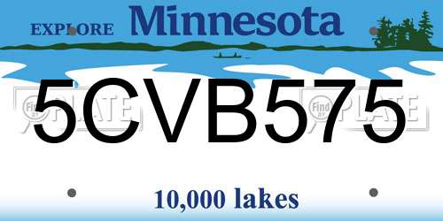 5CVB575 Minnesota License Plate