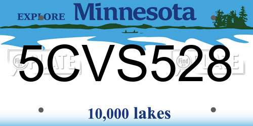 5CVS528 Minnesota License Plate
