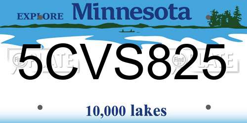 5CVS825 Minnesota License Plate