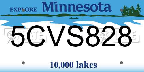 5CVS828 Minnesota License Plate