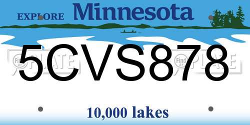 5CVS878 Minnesota License Plate
