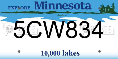 5CW834 Minnesota License Plate