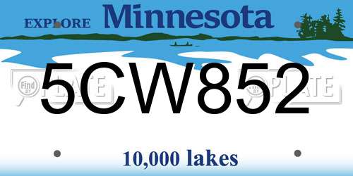 5CW852 Minnesota License Plate