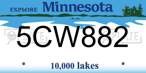 5CW882 Minnesota License Plate
