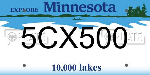 5CX500 Minnesota License Plate