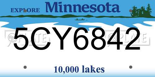 5CY6842 Minnesota License Plate