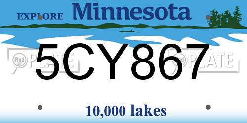 5CY867 Minnesota License Plate