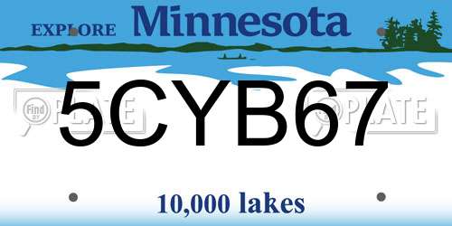 5CYB67 Minnesota License Plate