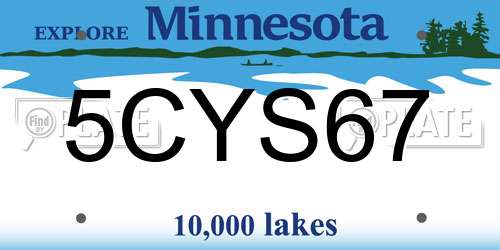 5CYS67 Minnesota License Plate