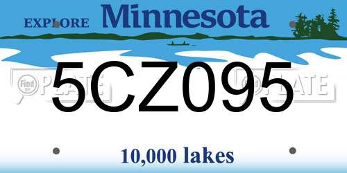 5CZ095 Minnesota License Plate