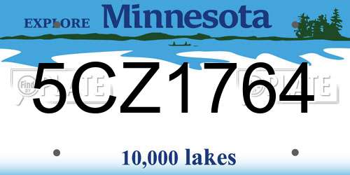 5CZ1764 Minnesota License Plate