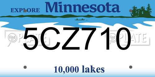 5CZ710 Minnesota License Plate